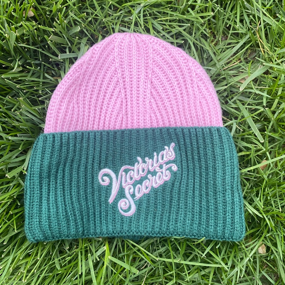 Victoria's Secret Pink and Green Beanie